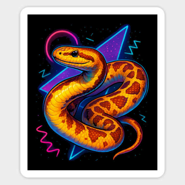 Retro Neon Kenyan Sand Boa Magnet by Reptiq's Store