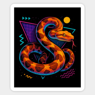 Retro Neon Albino Columbian Boa Magnet