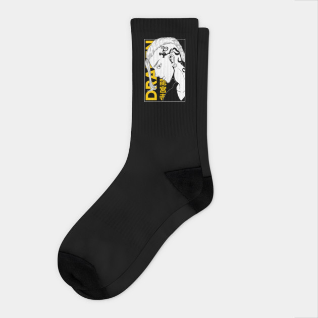 Draken Tokyo Revengers Yellow Manga Style Socks by Otaku Vibes