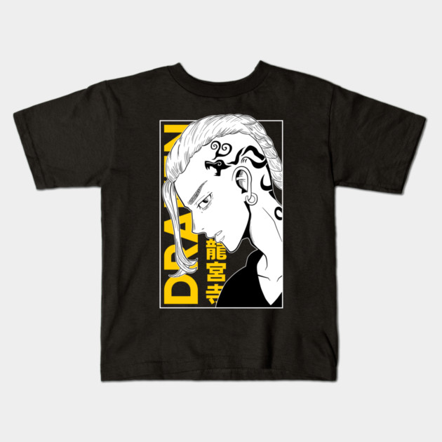 Draken Tokyo Revengers Yellow Manga Style Kids T-Shirt by Otaku Vibes