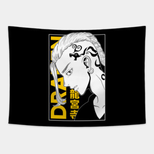 Draken Tokyo Revengers Yellow Manga Style Tapestry
