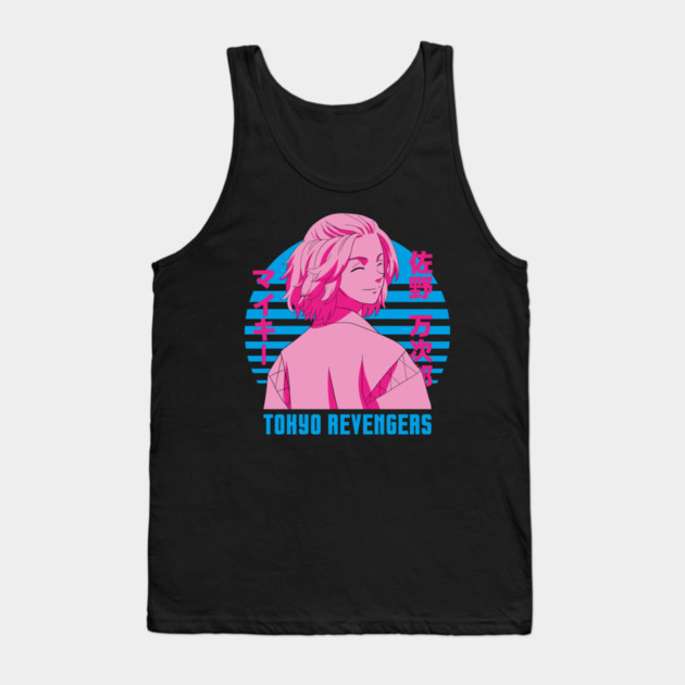 Mikey - Tokyo Revengers Neon Retro Art Tank Top by Otaku Vibes