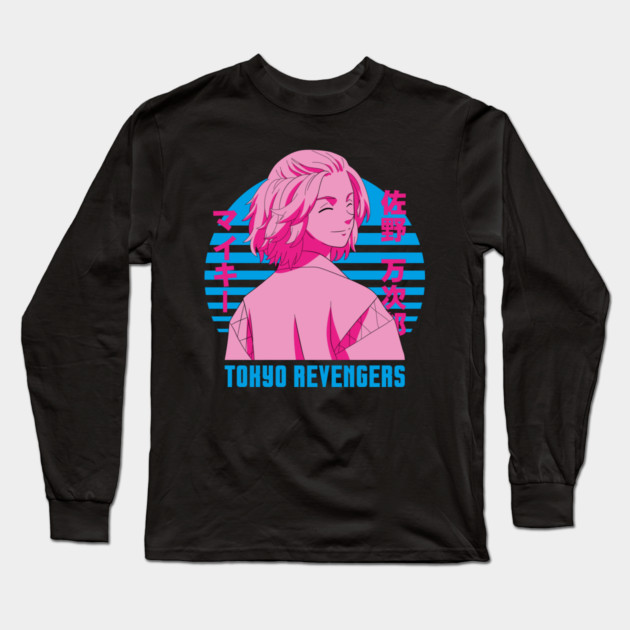 Mikey - Tokyo Revengers Neon Retro Art Long Sleeve T-Shirt by Otaku Vibes
