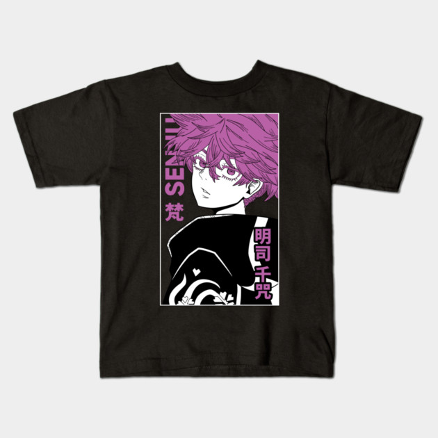Tokyo Revengers - Senju Purple Monochrome Kids T-Shirt by Otaku Vibes