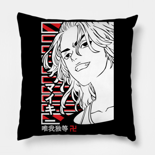 Tokyo Revengers - Mikey Red Grid Pillow by Otaku Vibes