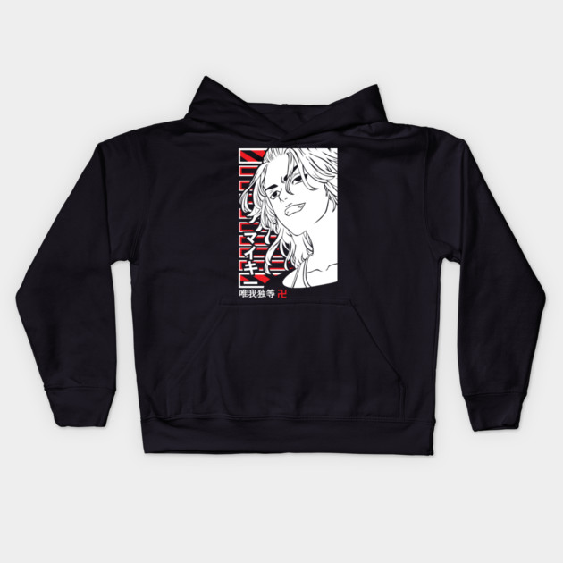 Tokyo Revengers - Mikey Red Grid Kids Hoodie by Otaku Vibes