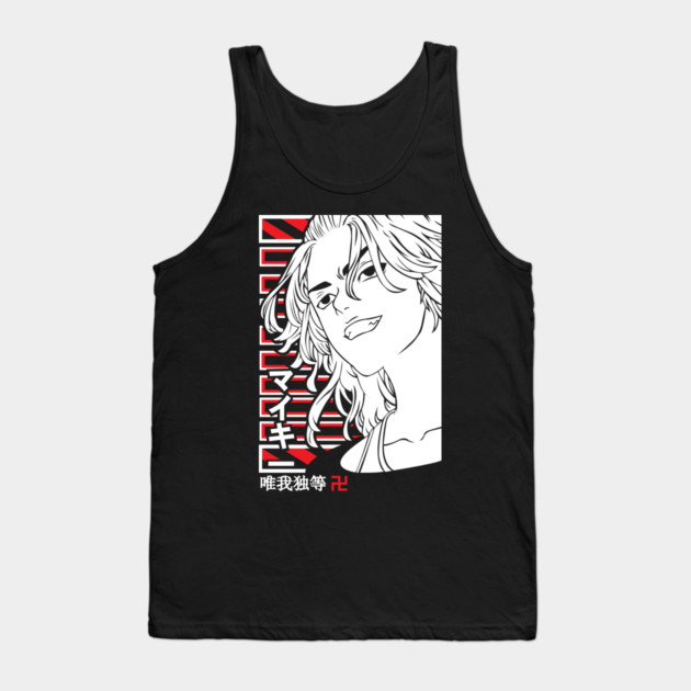 Tokyo Revengers - Mikey Red Grid Tank Top by Otaku Vibes