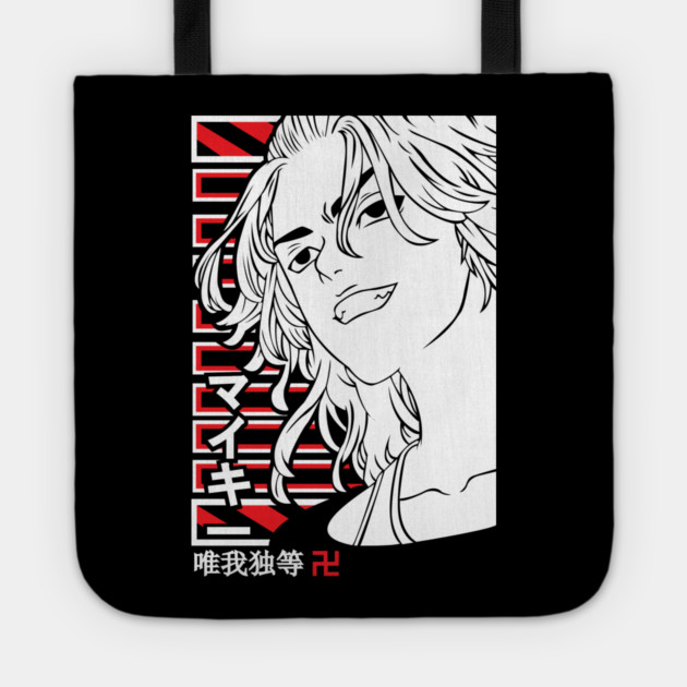 Tokyo Revengers - Mikey Red Grid Tote by Otaku Vibes