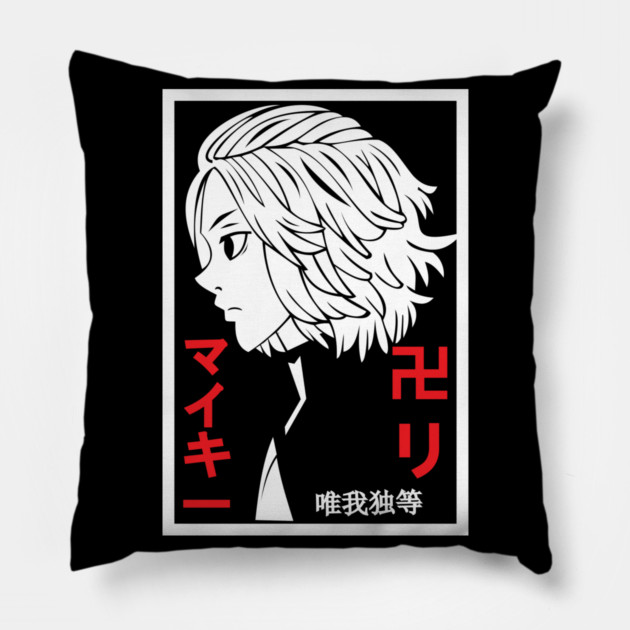 Mikey Tokyo Revengers Monochrome Profile Pillow by Otaku Vibes