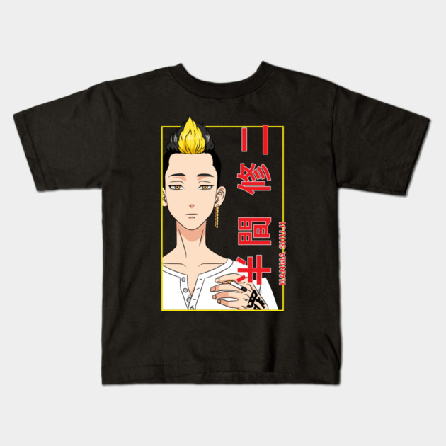 Hanma Tokyo Revengers Yellow Flame Look Kids T-Shirt by Otaku Vibes