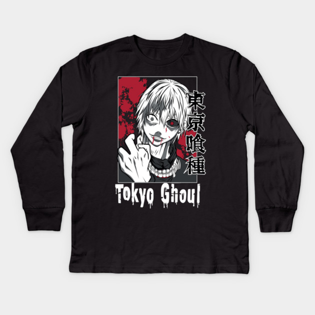 Kaneki One-Eyed Ghoul Transformation – Tokyo Ghoul Kids Long Sleeve T-Shirt by Otaku Vibes