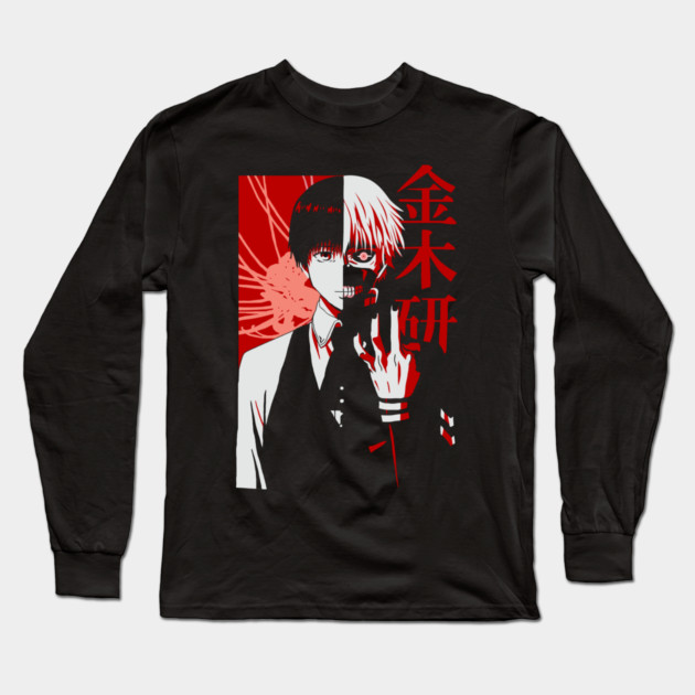 Kaneki Dual Form Tokyo Ghoul Red Art Long Sleeve T-Shirt by Otaku Vibes