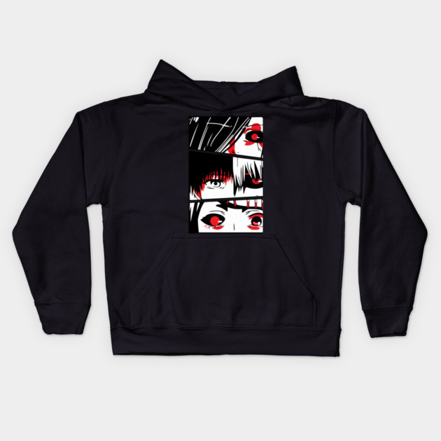Tokyo Ghoul - Eye Close-Ups Character Panel Kids Hoodie by Otaku Vibes