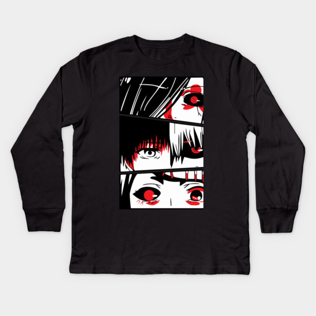 Tokyo Ghoul - Eye Close-Ups Character Panel Kids Long Sleeve T-Shirt by Otaku Vibes