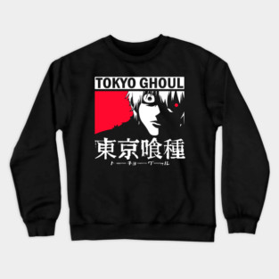 Kaneki with Glowing Red Eye – Tokyo Ghoul Crewneck Sweatshirt