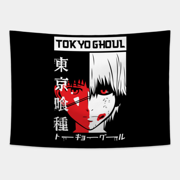 Kaneki - Tokyo Ghoul Split Face Tapestry by Otaku Vibes