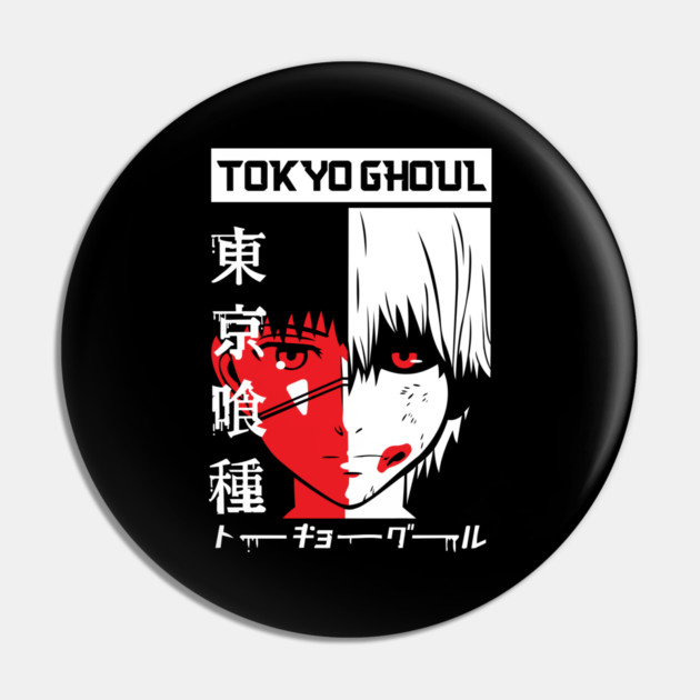Kaneki - Tokyo Ghoul Split Face Pin by Otaku Vibes