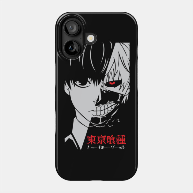 Kaneki Half Mask Tokyo Ghoul Greyscale Phone Case by Otaku Vibes