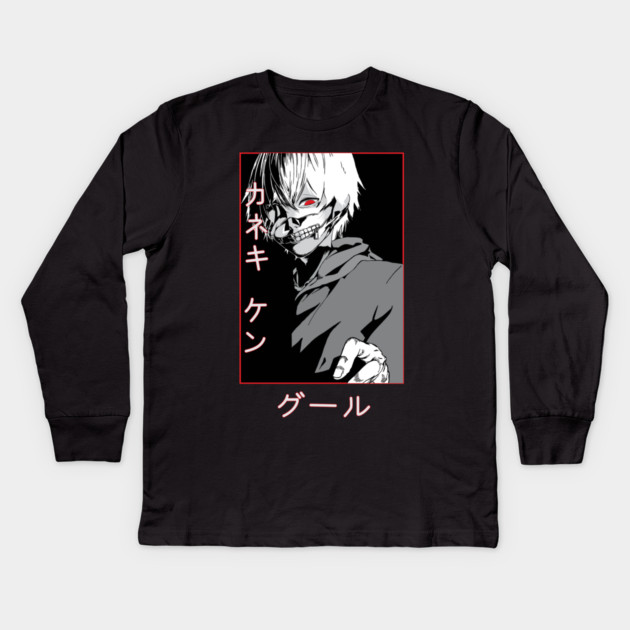 Kaneki Ghoul Cool Art - Tokyo Ghoul Kids Long Sleeve T-Shirt by Otaku Vibes