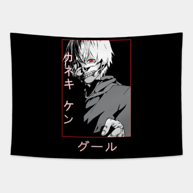 Kaneki Ghoul Cool Art - Tokyo Ghoul Tapestry by Otaku Vibes