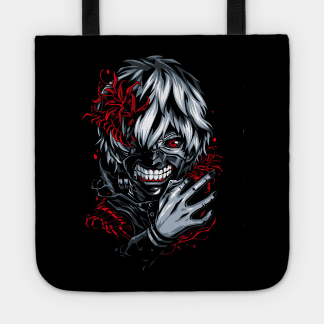 Kaneki - Tokyo Ghoul Floral Horror Tote by Otaku Vibes