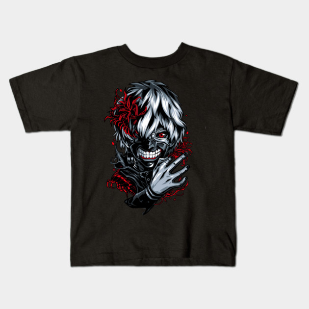 Kaneki - Tokyo Ghoul Floral Horror Kids T-Shirt by Otaku Vibes