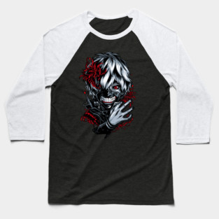 Kaneki - Tokyo Ghoul Floral Horror Baseball T-Shirt