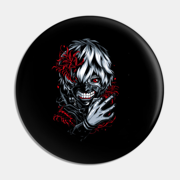 Kaneki - Tokyo Ghoul Floral Horror Pin by Otaku Vibes
