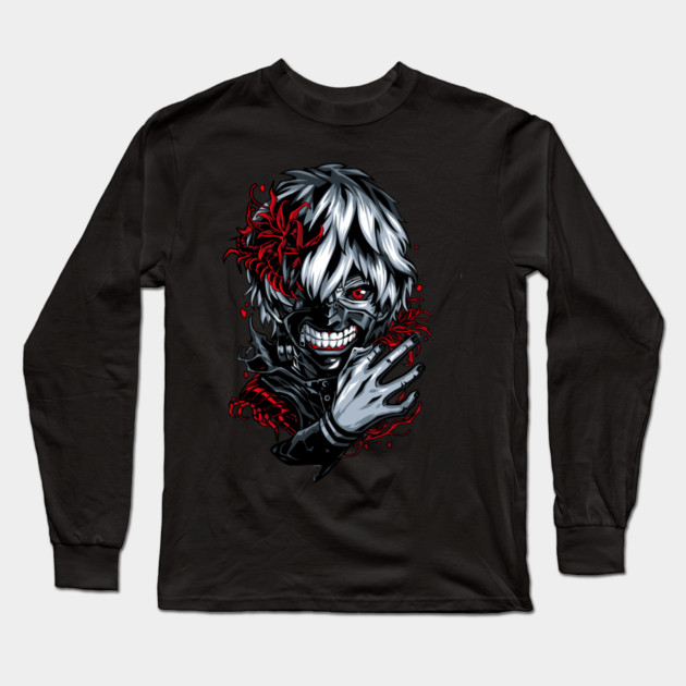 Kaneki - Tokyo Ghoul Floral Horror Long Sleeve T-Shirt by Otaku Vibes