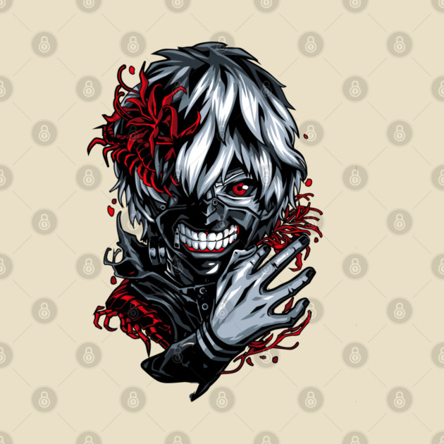 Kaneki - Tokyo Ghoul Floral Horror by Otaku Vibes