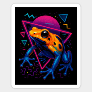 Retro Neon Halloween Dart Frog Sticker