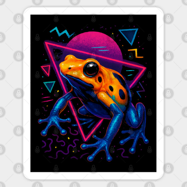 Retro Neon Halloween Dart Frog Sticker by Reptiq's Store