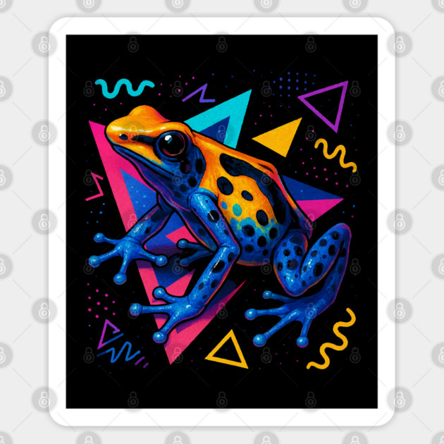 Retro Neon Dart Frog Sticker by Reptiq's Store