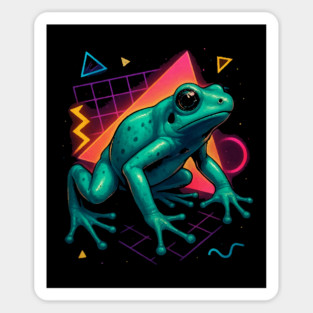 Retro Neon Mint Terribilis Dart Frog Magnet