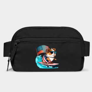 Guinea Pig Surfer Surfing American Flag Bag