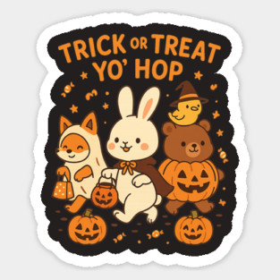 Trick or Treat Yo’ Hop Cute Halloween Animals Sticker