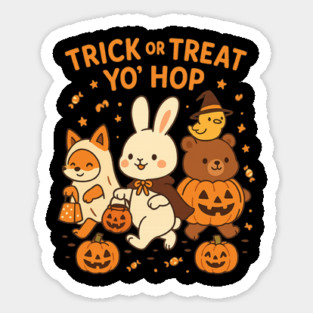 Trick or Treat Yo’ Hop Cute Halloween Animals Magnet