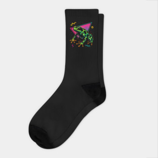 Retro Neon Strawberry Dart Frog Socks