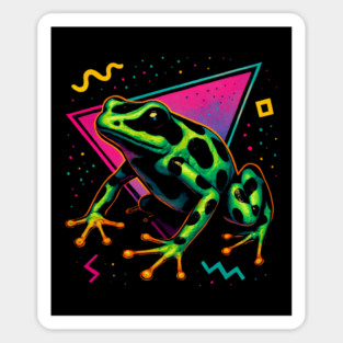 Retro Neon Strawberry Dart Frog Magnet