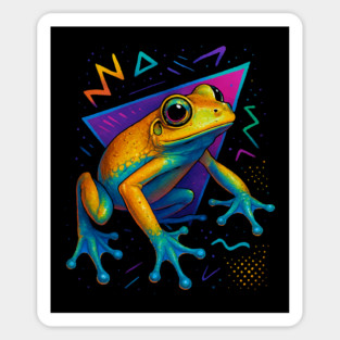 Retro Neon Emerald Eye Tree Frog Sticker