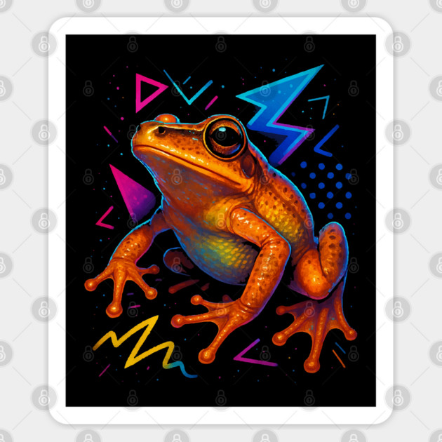 Retro Neon Spring Peeper Sticker by Reptiq's Store