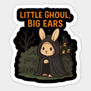 Little Ghoul Big Ears Bunny Halloween Design Sticker