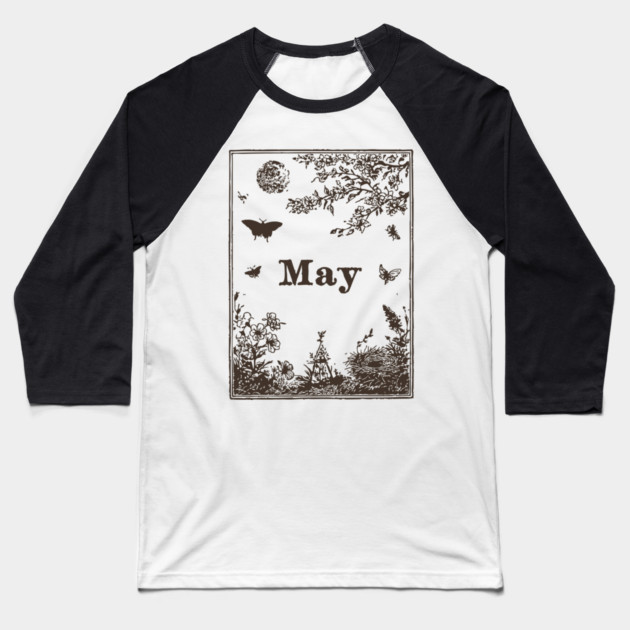 Elegant May Butterflies and Blossoms Baseball T-Shirt by TuncGK