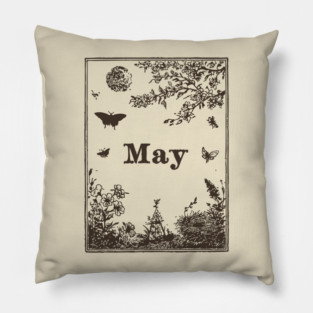 Elegant May Butterflies and Blossoms Pillow