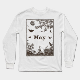 Elegant May Butterflies and Blossoms Long Sleeve T-Shirt
