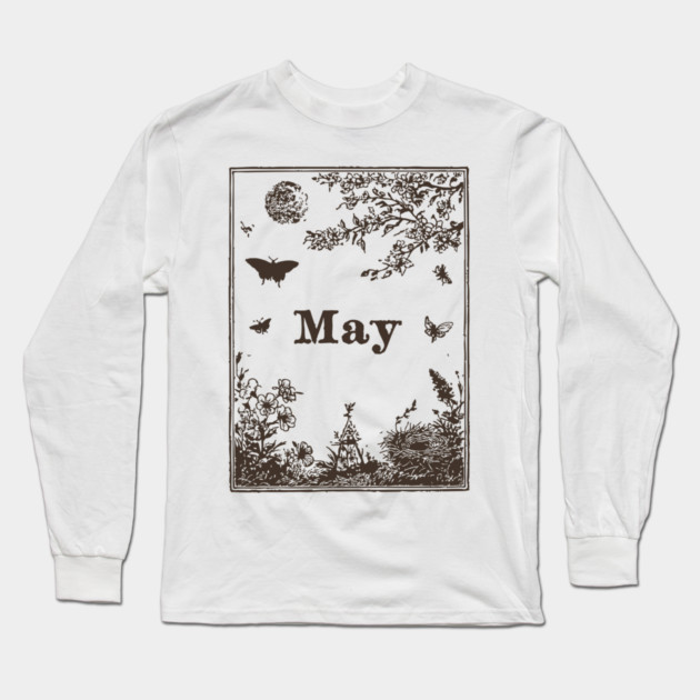 Elegant May Butterflies and Blossoms Long Sleeve T-Shirt by TuncGK