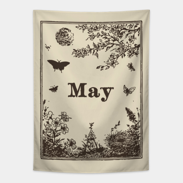 Elegant May Butterflies and Blossoms Tapestry by TuncGK