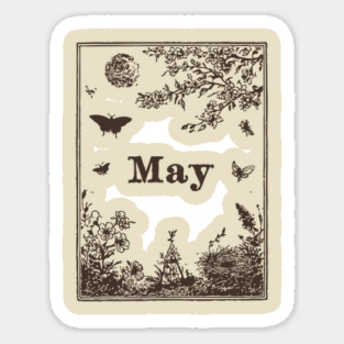 Elegant May Butterflies and Blossoms Sticker