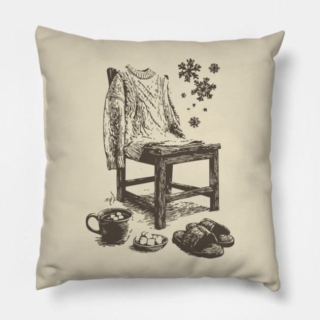 Winter Snowflake Sweater and Coffee Pillow by TuncGK