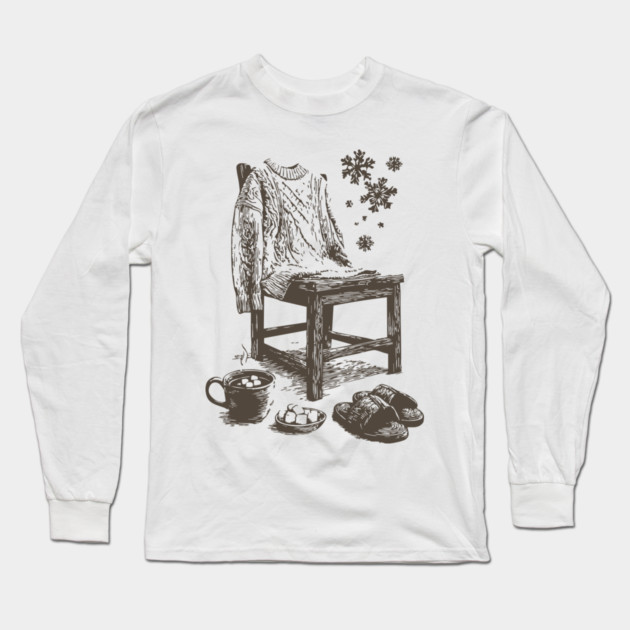 Winter Snowflake Sweater and Coffee Long Sleeve T-Shirt by TuncGK